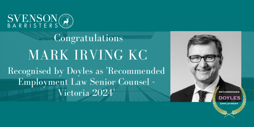 Congratulations Mark Irving KC!