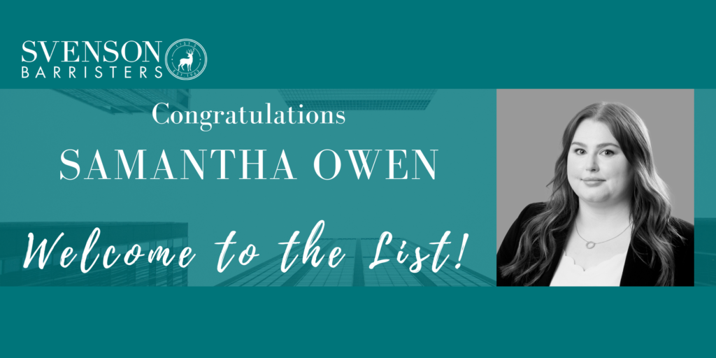 Congratulations Samantha Owen!