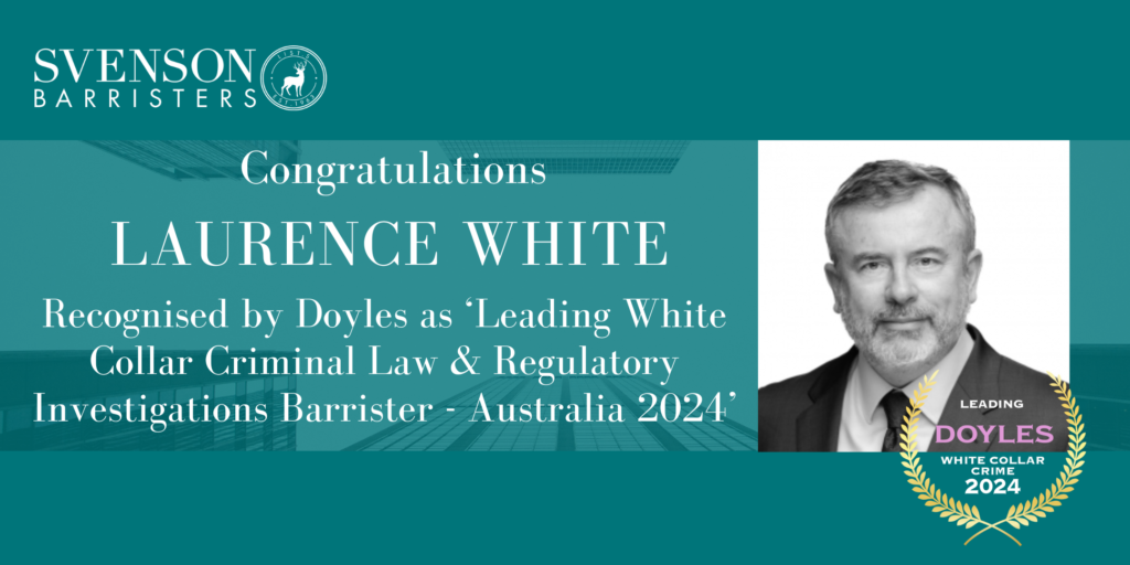 Congratulations Laurence White!