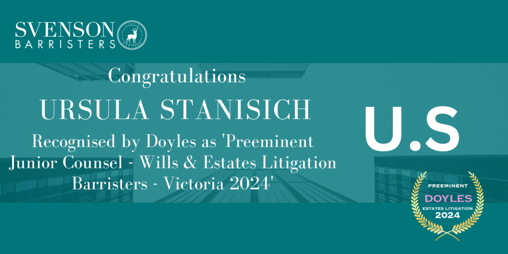 Congratulations Ursula Stanisich!